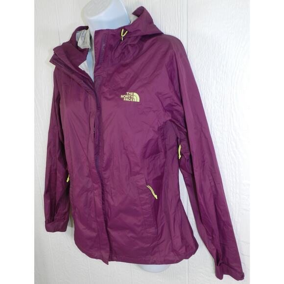 Women's North Face Petite Hooded Rain Jacket Size S Purple - Picture 3 of 12